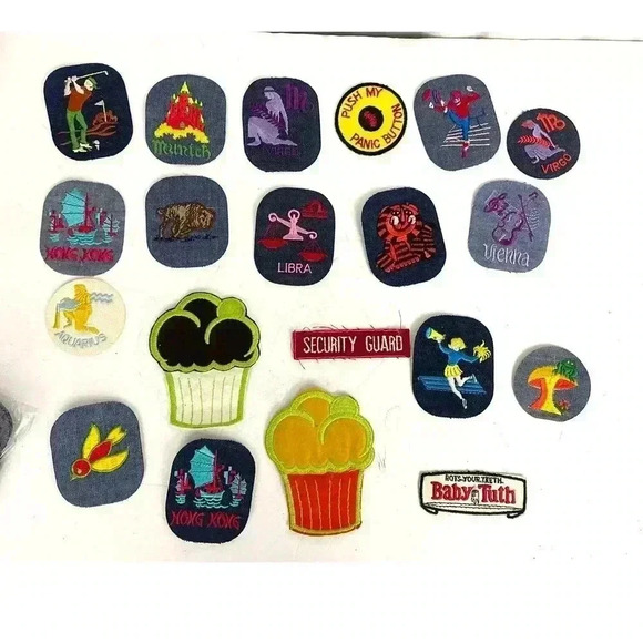 20 PC Assorted Sewing Applique Patches Iron on Sew On NEW Mixed Vintage - Picture 1 of 9